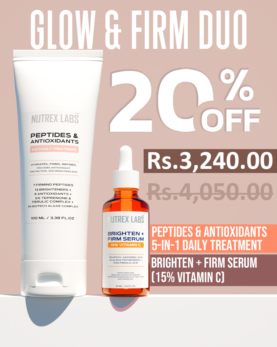 Glow & Firm Duo – Vitamin C & Peptide Power