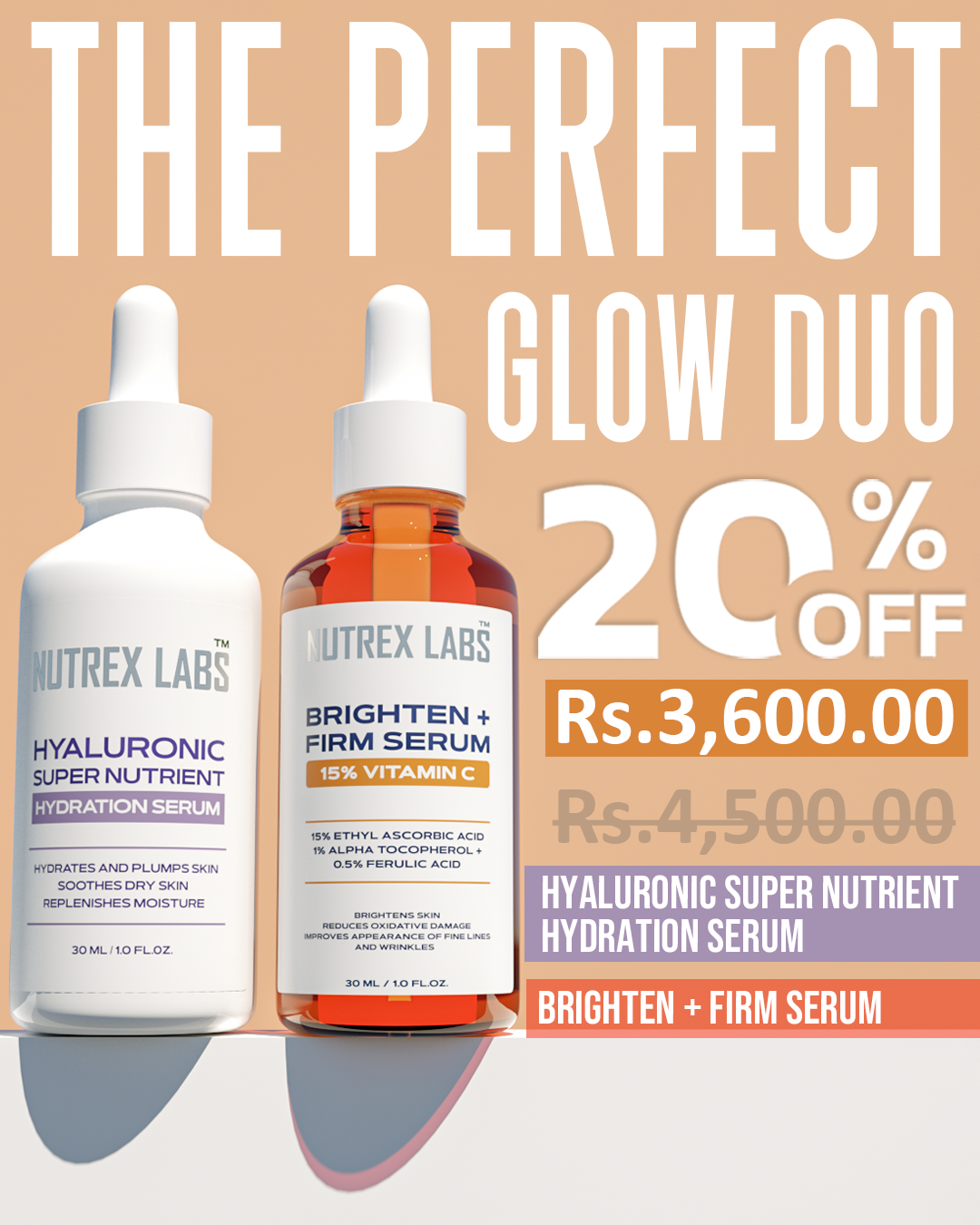 The Perfect Glow Duo – Hyaluronic Acid & Vitamin C Serum Bundle