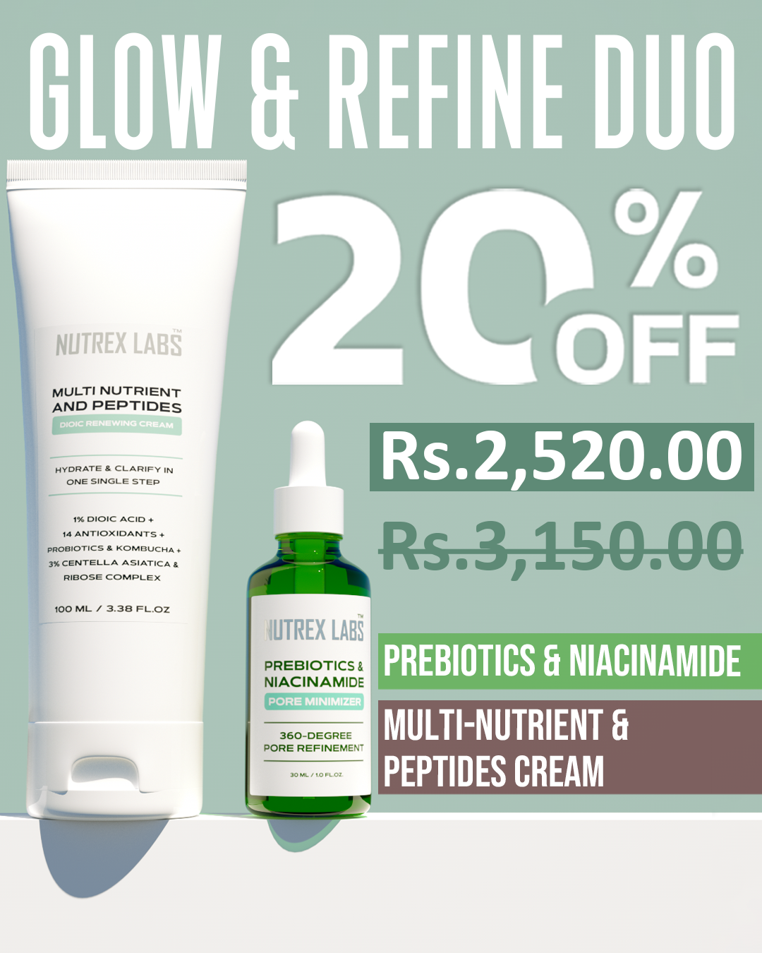 Glow & Refine Duo – Peptides & Niacinamide Power Pair!