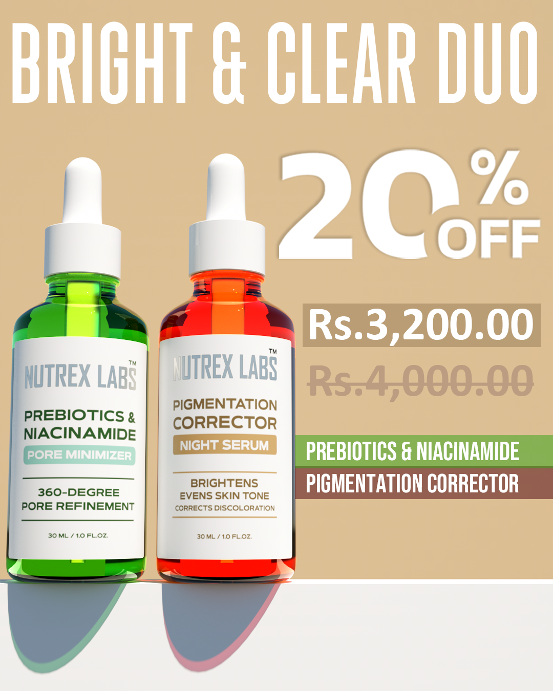 Bright & Clear Duo – Niacinamide + Pigmentation Corrector