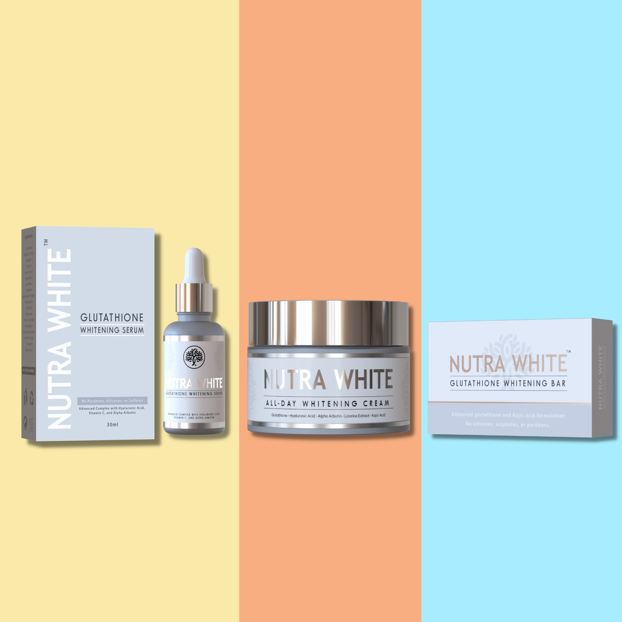 Nutra White 3-in-1 Glutathione Skincare Bundle