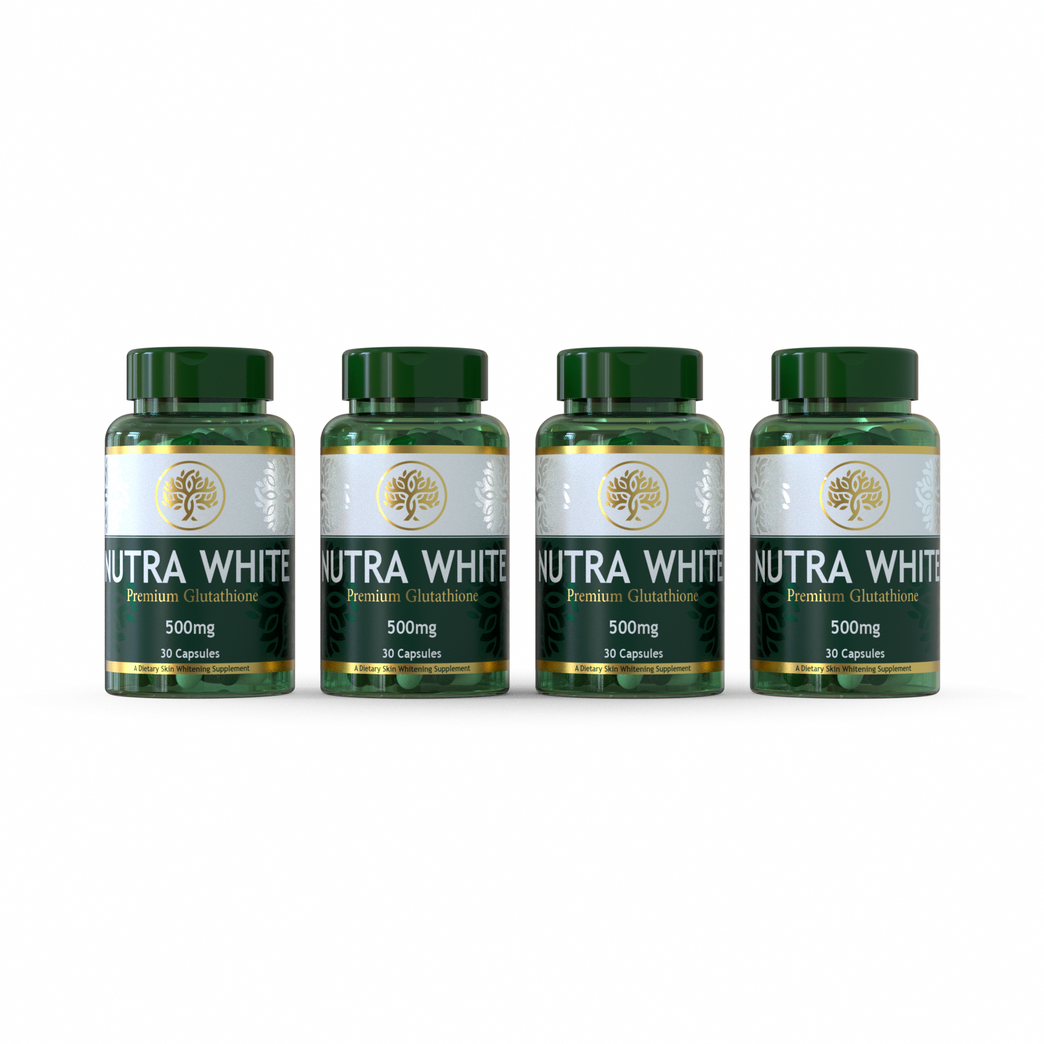 NutraWhite Whitening Glutathione Capsules - Pack of 4 (2 Month Dose)